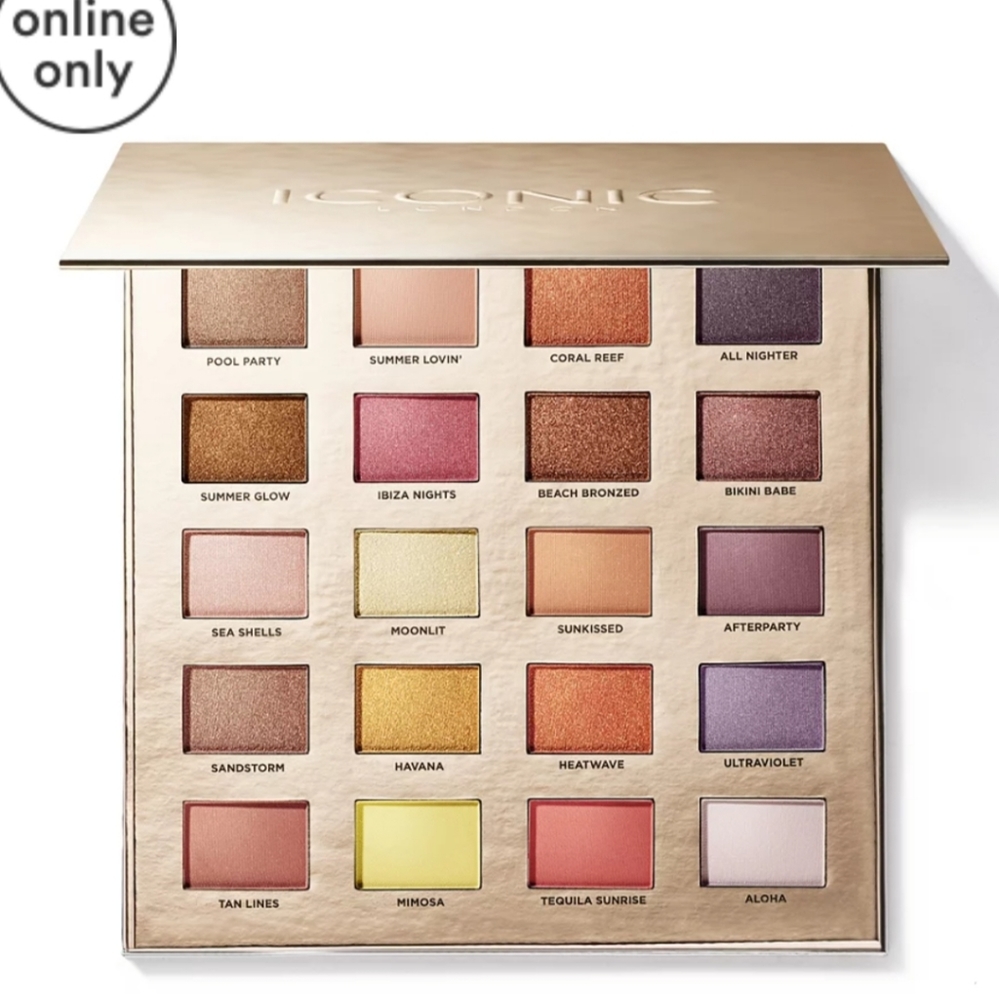 Iconic London Sunset to Sunrise Eyeshadow Palette mattes, shimmers, glitters